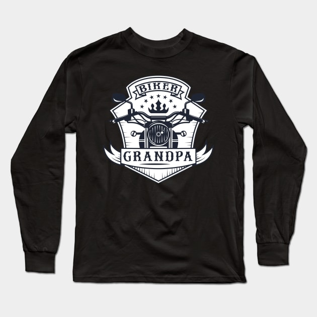 Biker Grandpa Motorcycle Long Sleeve T-Shirt by EPDROCKS